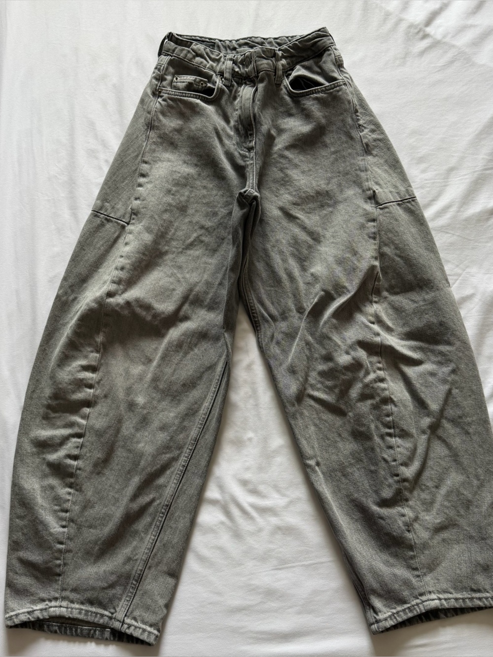Zara Women's Cargo Jeans - Olive Gray